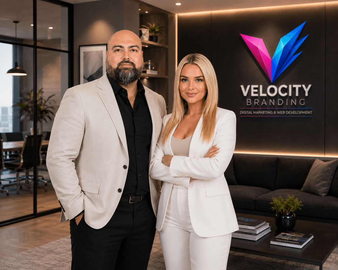 Will and Louise, the team behind Velocity Branding